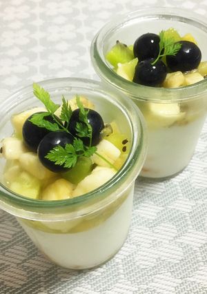 キウイ&バナナの蜂蜜檸檬のせ豆乳寒天-レシピのメイン写真