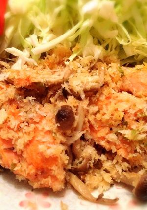 鮭のにんにくパン粉炒め-レシピのメイン写真