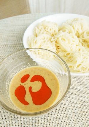 めんつゆとごまドレで簡単坦々つけ麺風素麺-レシピのメイン写真
