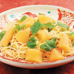 รูปของ わさび漬けと数の子のパスタ