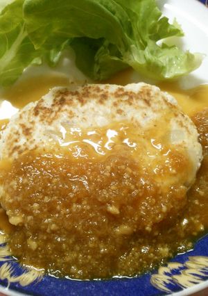 豆腐ハンバーグ！にんにくオニオンソース♪-レシピのメイン写真