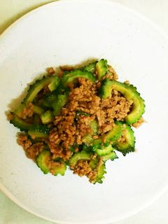 簡単!ゴーヤとひき肉のソース炒め-レシピのメイン写真