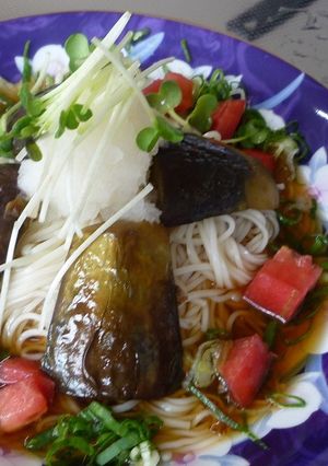 揚げ焼き水ナスの冷しソ−メン-レシピのメイン写真
