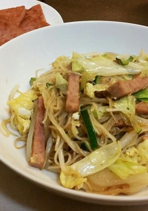 スパムの素麺チャンプル-レシピのメイン写真