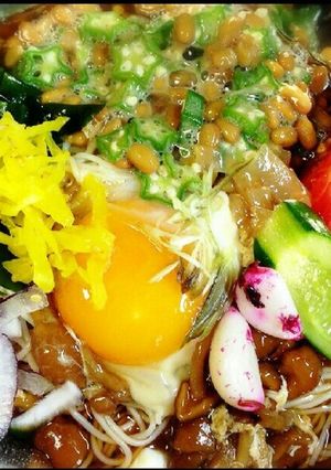 のせるだけトロネバそうめん夏バテ予防-レシピのメイン写真