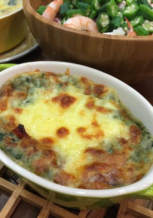 山芋とモロヘイヤの♡ネバトログラタン-レシピのメイン写真