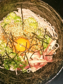 冷たい卵黄納豆オクラそば-レシピのメイン写真