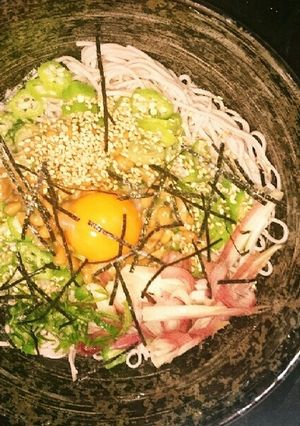 冷たい卵黄納豆オクラそば-レシピのメイン写真