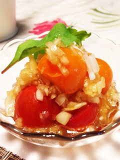 ミニトマトサラダ!食べるドレッシングで!-レシピのメイン写真