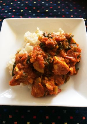 フライパン簡単ヘルシートマトチキンカレー-レシピのメイン写真