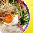 スライス梨ともやしと☆ラ王の冷やし中華