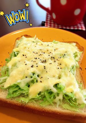 昆布茶とキャベツの簡単トースト♡朝食に♡-レシピのメイン写真