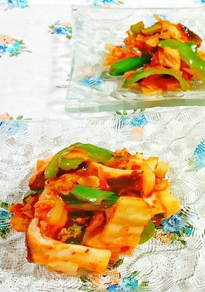 エリンギとピーマンのキムチあえ♪-レシピのメイン写真