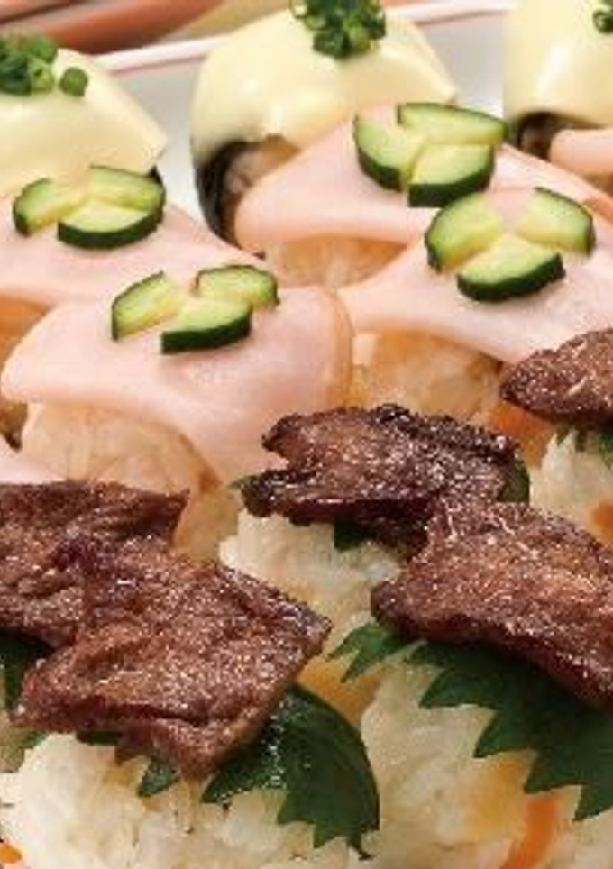 焼肉とハムのお子様手まり寿司-レシピのメイン写真