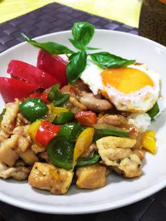 ゴロゴロチキンのガパオライス-レシピのメイン写真