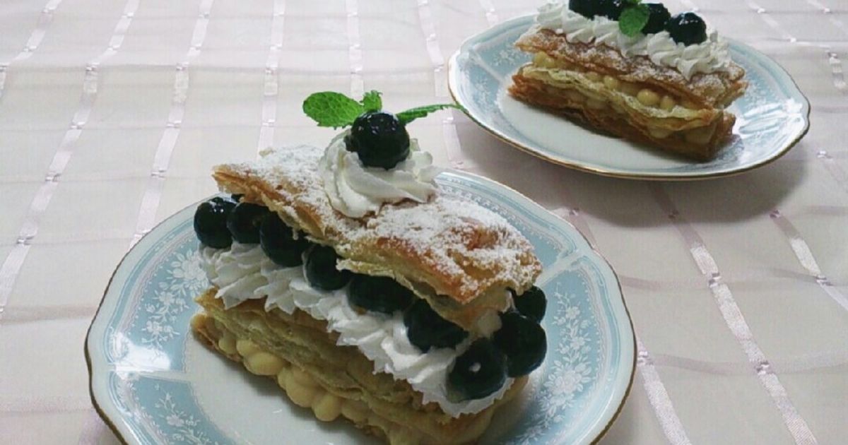 ブルーベリーのミルフィーユ by 2525招き猫 【クックパッド】 簡単