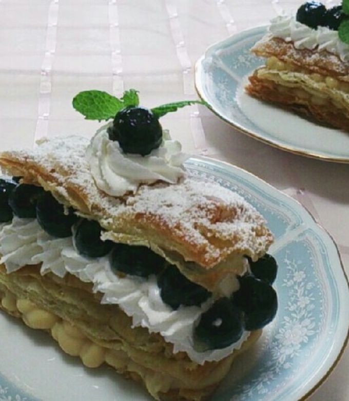 ブルーベリーのミルフィーユ by 2525招き猫 【クックパッド】 簡単