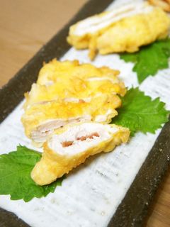 ささみの梅肉はさみ*カリッと揚げ-レシピのメイン写真