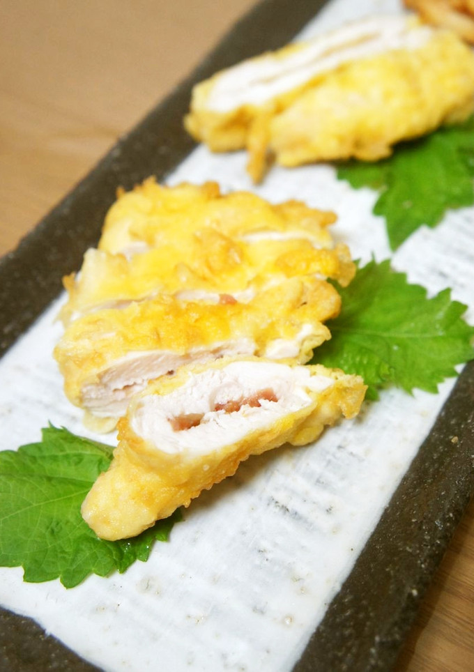 ささみの梅肉はさみ＊カリッと揚げ-レシピのメイン写真