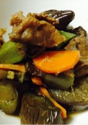 夏に食べたい‼︎なすと牛肉の煮物-レシピのメイン写真