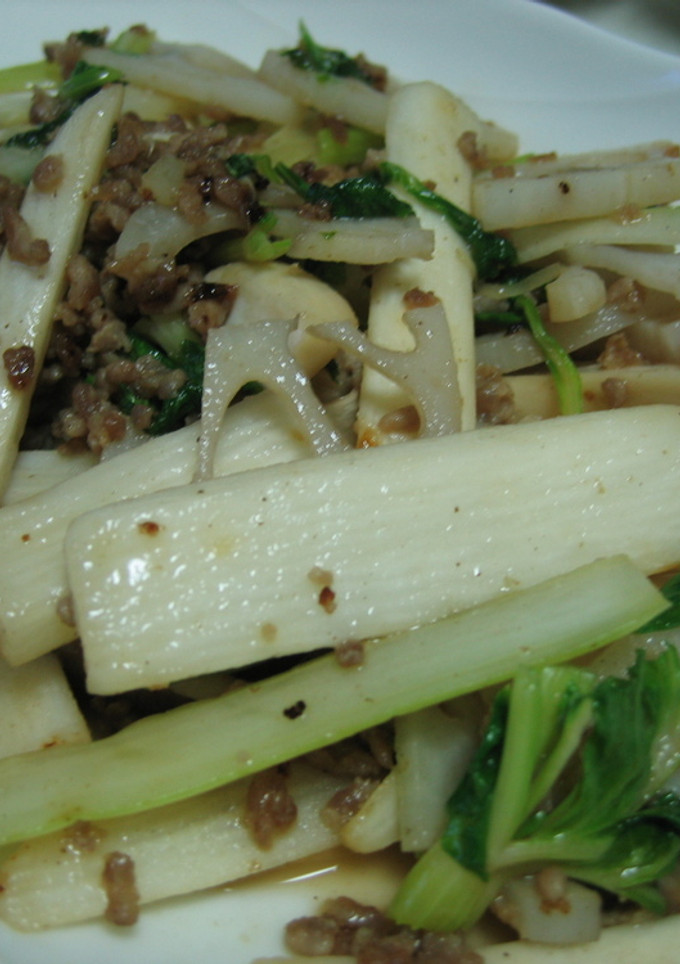 大好物♪セロリと長芋とひき肉の中華炒め-レシピのメイン写真