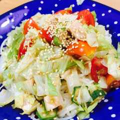 簡単に野菜大量摂取‼︎韓サラダそうめん-レシピのメイン写真