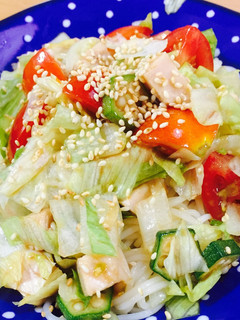 簡単に野菜大量摂取‼︎韓サラダそうめん-レシピのメイン写真