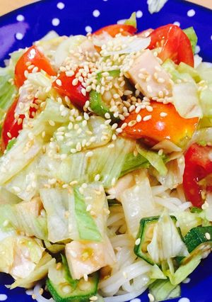 簡単に野菜大量摂取‼︎韓サラダそうめん-レシピのメイン写真