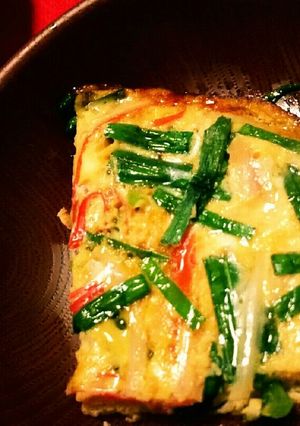 ふんわりニラ玉カニカマ甘酢焼き-レシピのメイン写真
