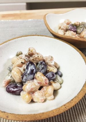超簡単副菜♡お豆の梅マヨあえ-レシピのメイン写真