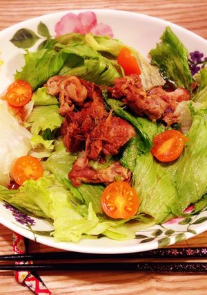 甘辛肉のっけボリュームＵＰサラダうどん-レシピのメイン写真