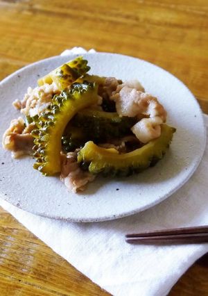 ゴーヤと豚バラの甘辛煮-レシピのメイン写真