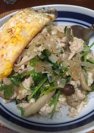 ひき肉パクチー丼-レシピのメイン写真