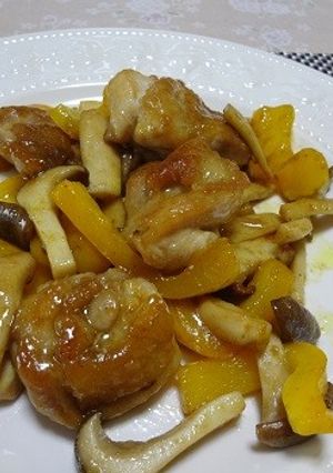 鶏肉のパプリカとエリンギのカレー炒め-レシピのメイン写真