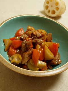 中華風卍鶏もも肉とれんこんの炒め煮-レシピのメイン写真