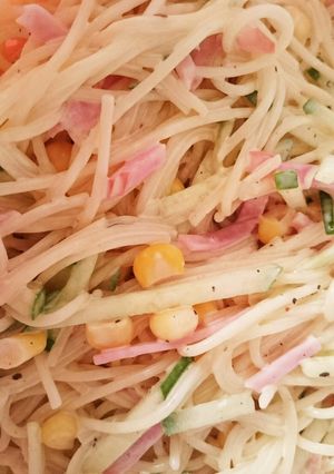 細いパスタ麺でスパゲティサラダ-レシピのメイン写真