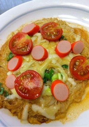 簡単！時短！残り物で！そうめんピザ-レシピのメイン写真