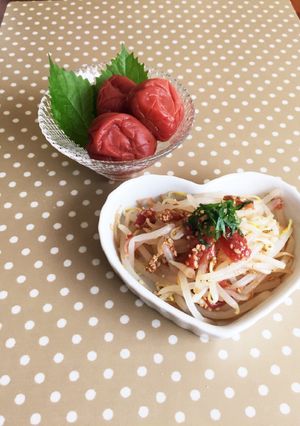 もやしの梅大葉ポン酢和え。お弁当にも。-レシピのメイン写真
