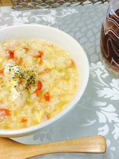 キャベツと玉ねぎのトマト卵粥-レシピのメイン写真