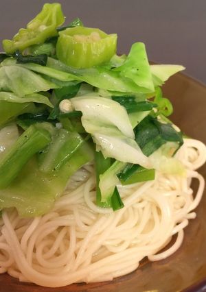 オリーブオイルで食べるヘルシー洋風素麺-レシピのメイン写真