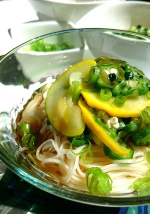 ネバネバ夏野菜の冷たいそうめん-レシピのメイン写真