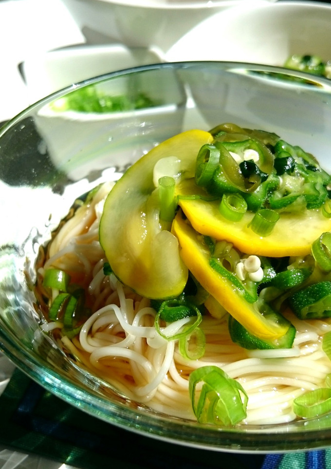 ネバネバ夏野菜の冷たいそうめん-レシピのメイン写真