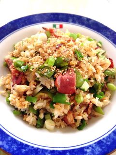 夏のお昼ごはん♪茗荷ししとう焼き豚炒飯-レシピのメイン写真