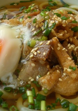 ぶたキツネうどん♪-レシピのメイン写真