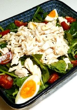 ルッコラとささみと茹で玉子のご馳走サラダ-レシピのメイン写真