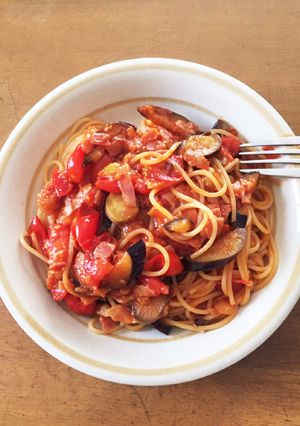 ナスとプチトマトのパスタ-レシピのメイン写真