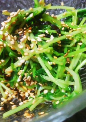 レンジで簡単！さっぱり豆苗のゴマポン和え-レシピのメイン写真