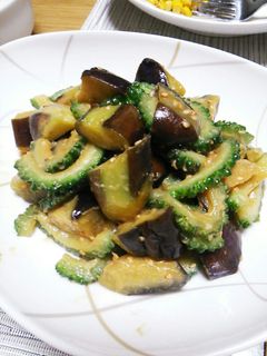 なすとゴーヤの味噌炒め-レシピのメイン写真