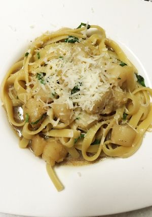 だし醤油で簡単！ホタテとシソの和風パスタ-レシピのメイン写真
