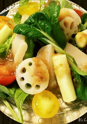 ホタテとアスパラのサラダー梅肉風味-レシピのメイン写真